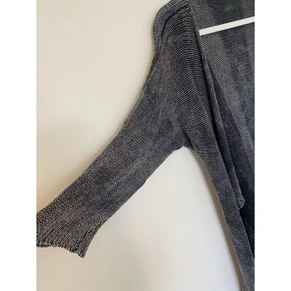 Soft Surroundings Cardigan PS/PM Gray Open Front Open Knit‎ Artsy Boho Lagenlook